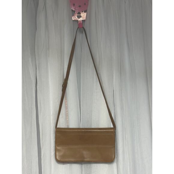 VTG Coach Tribeca Toffee/Tan Leather shoulder bag 9091 Made in USA Crossbody - Picture 1 of 16